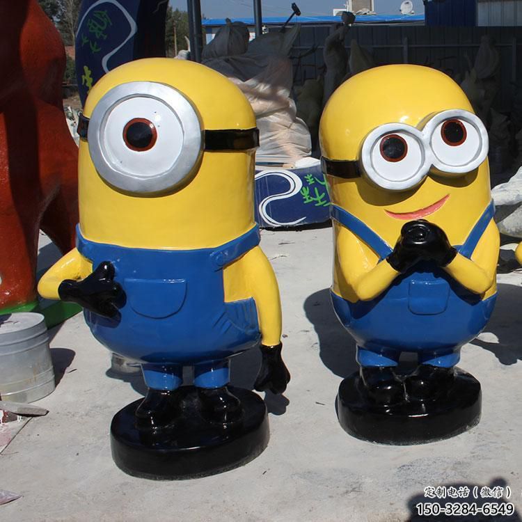 草地小黃人雕塑 現代校園卡通雕塑 大型動漫雕塑