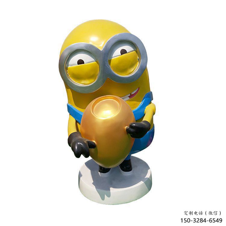 廣場小黃人雕塑 抽象卡通雕塑 烤漆動漫雕塑