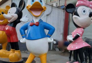 鍛造唐老鴨雕塑 懸空餐飲店卡通雕塑 戶外動漫雕塑