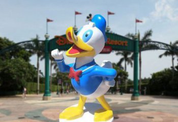 唐老鴨雕塑 懸空餐飲店卡通雕塑 商業街動漫雕塑