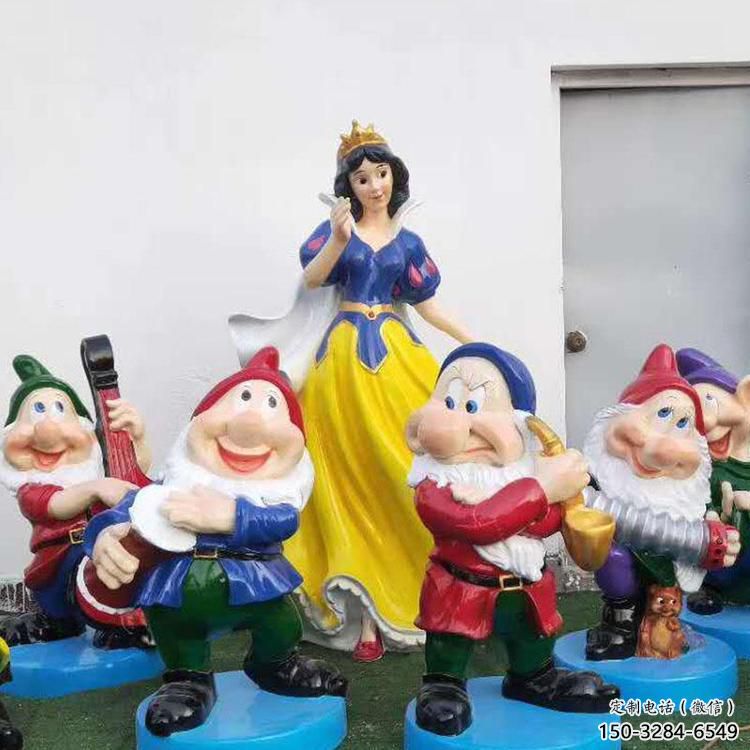 商業(yè)街白雪公主雕塑 烤漆卡通雕塑 彩繪動漫雕塑