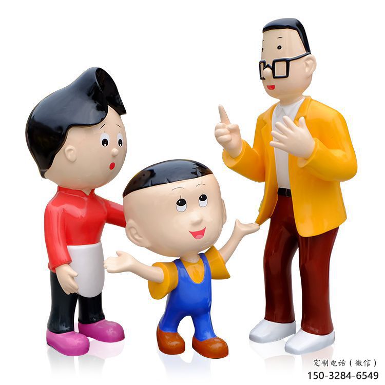 彩繪大頭兒子雕塑 卡通雕塑 步行街擺件