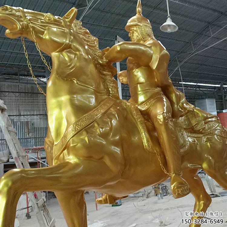 部隊(duì)武士雕塑 景觀美陳古代雕塑 噴漆人物雕塑