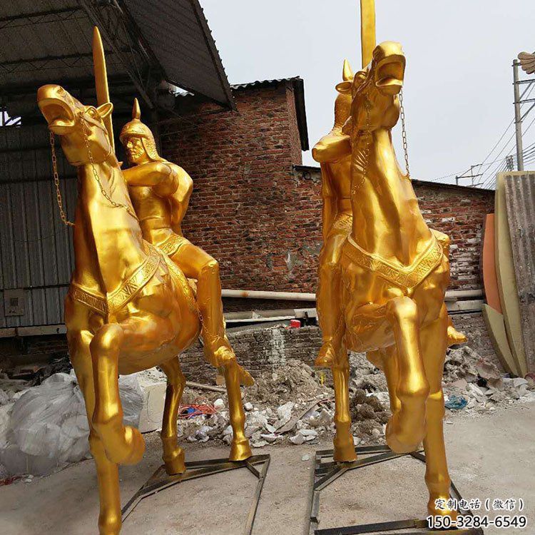 園林武士雕塑 田間彩繪雕塑 仿真擺件