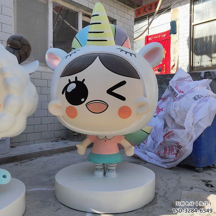 彩繪娃娃雕塑 動漫雕塑 步行街擺件