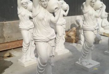 城市仕女雕塑 風(fēng)景區(qū)彩繪雕塑 抽象擺件