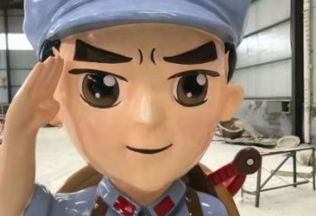 部隊紅軍雕塑 景觀美陳革命雕塑 噴漆抗戰雕塑