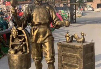 彩繪小販雕塑 民俗雕塑 步行街擺件