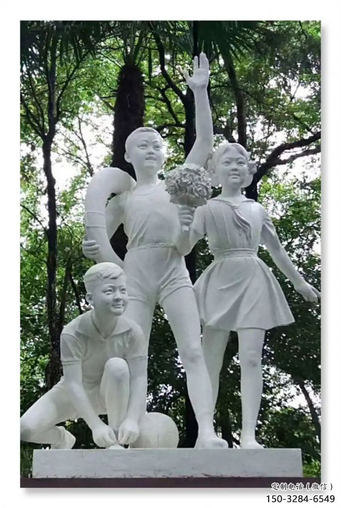 仿古少先隊(duì)員雕塑 庭院彩繪雕塑 學(xué)校小品