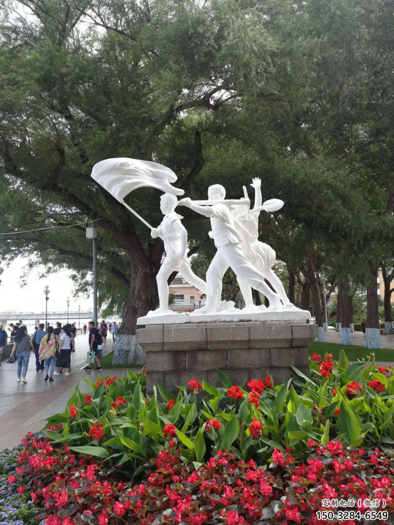 庭院少先隊員雕塑 城市彩繪雕塑 學生小品