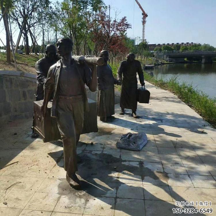 園林釣魚(yú)雕塑 城市廣場(chǎng)雕塑 步行街?jǐn)[件