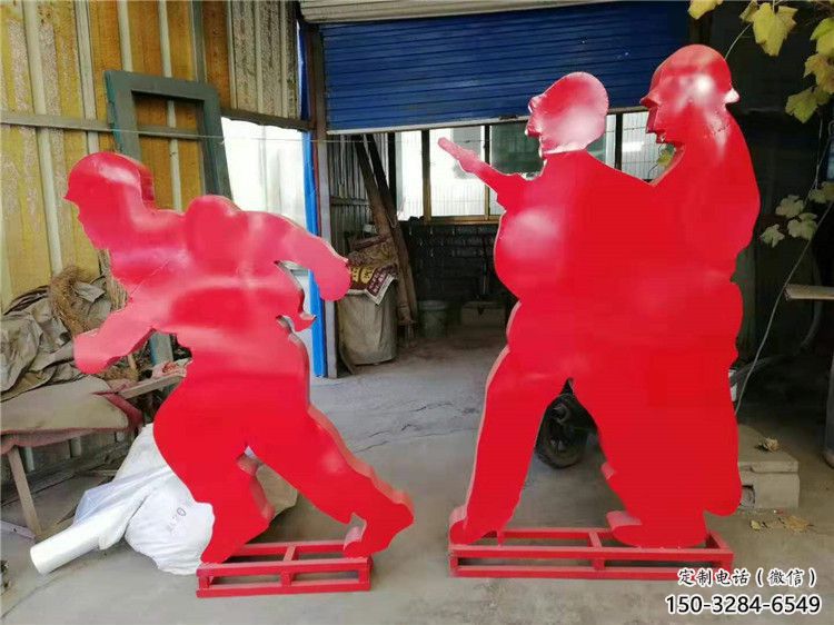 別墅區(qū)工人雕塑 大型別墅區(qū)勞動雕塑 剪影民俗雕塑