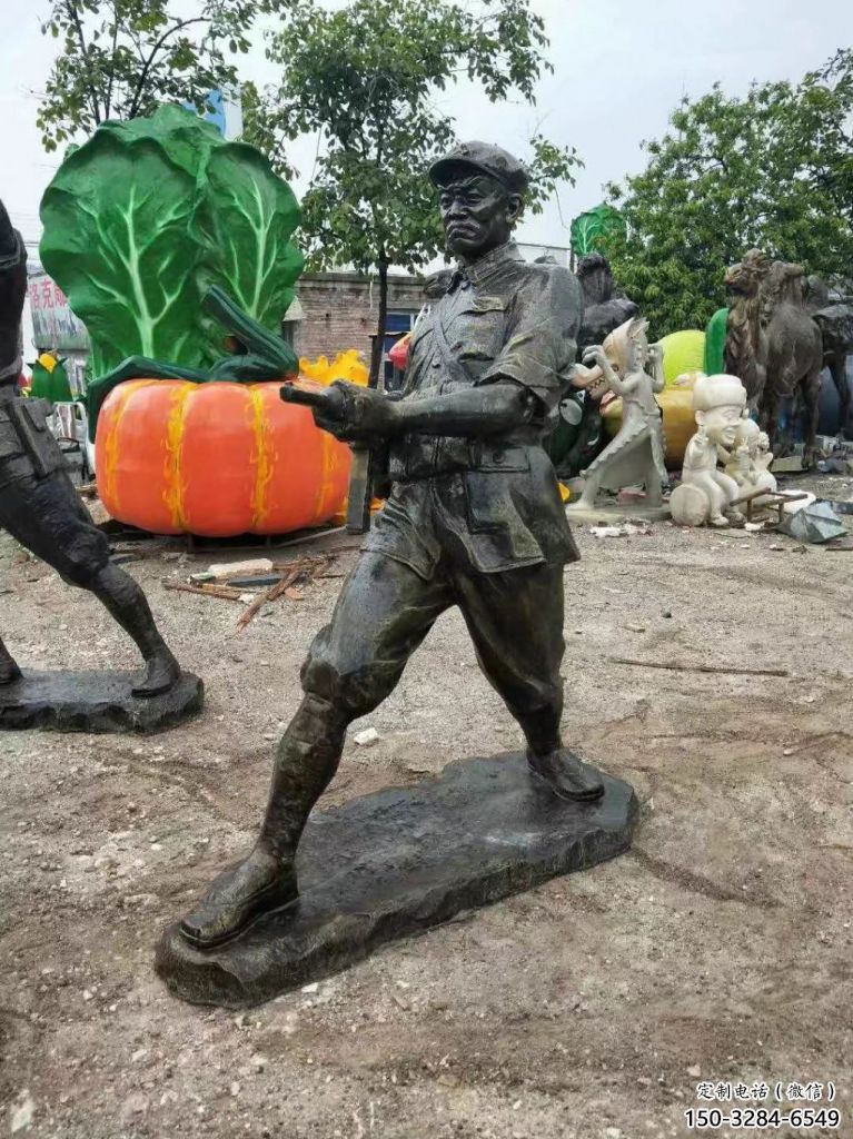 景觀交警雕塑 仿真軍人雕塑 景觀士兵雕塑