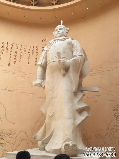景觀岳飛雕塑 彩繪名人雕塑 校園肖像雕塑