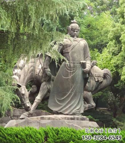 烤漆岳飛雕塑 鑄銅名人雕塑 室內(nèi)肖像雕塑