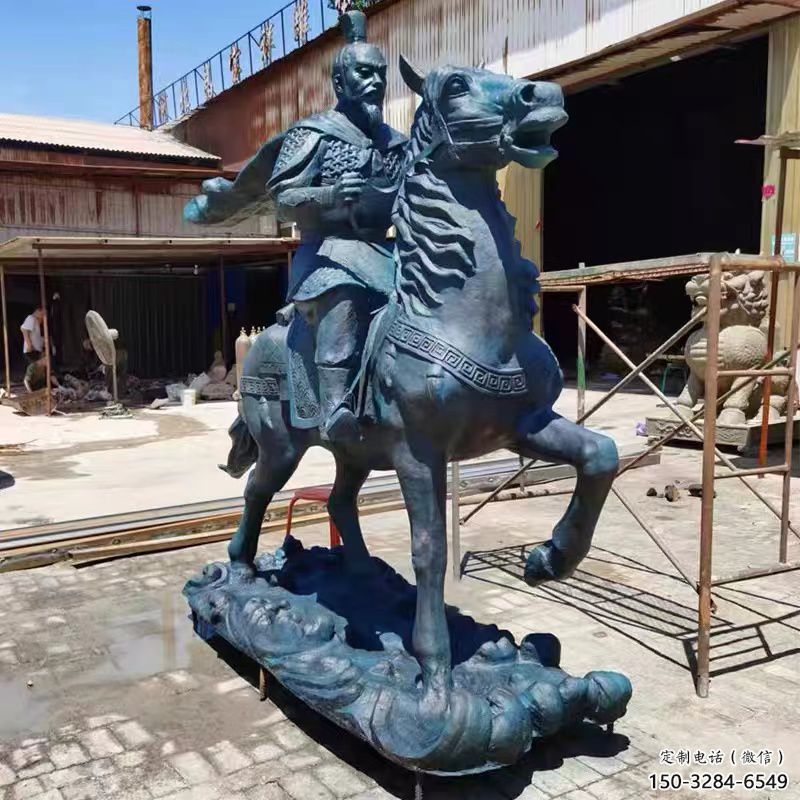 騎馬岳飛雕塑 景觀校園名人雕塑 商業街肖像雕塑
