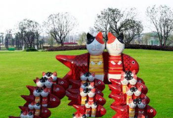 卡通機(jī)器貓雕塑 店門口園林雕塑 動(dòng)漫小品