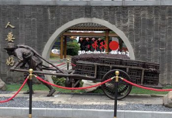 園林工人雕塑 大型民俗雕塑 中式車夫雕塑