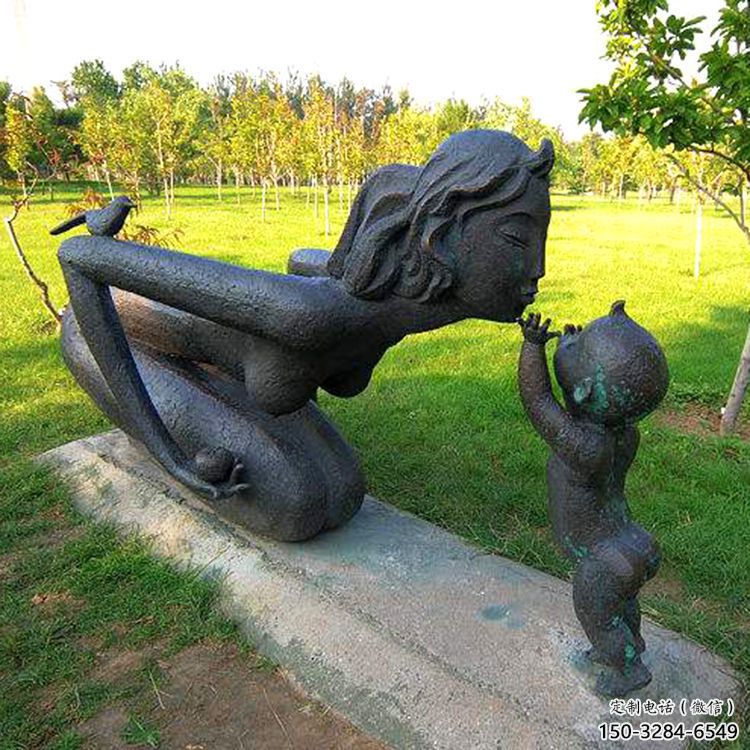 大型商場母親雕塑 仿真女人果雕塑 鑄銅肖像雕塑