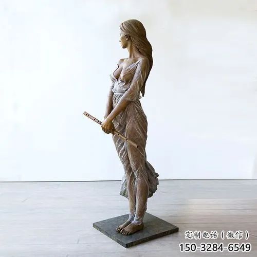 黃銅女人雕塑 創意女性雕塑 別墅區歐式雕塑