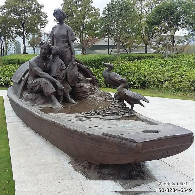 船夫雕塑廠家 民俗雕塑 步行街擺件