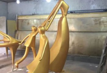 黃銅母親雕塑 鏤空創(chuàng)意女人雕塑 別墅區(qū)肖像雕塑