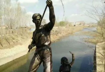 民俗船夫雕塑 酒店公園雕塑 風(fēng)景區(qū)擺件