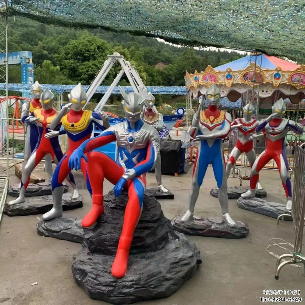 彩繪奧特曼雕塑 大型城市雕塑 商業(yè)街?jǐn)[件