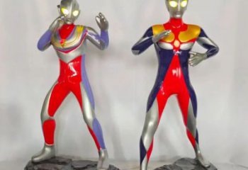 園林奧特曼雕塑 田間彩繪雕塑 卡通擺件