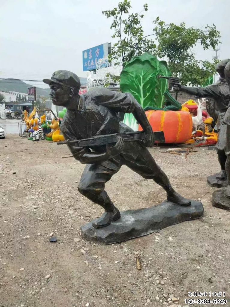 鑄銅武警雕塑 公園警察雕塑 鑄銅戰士雕塑