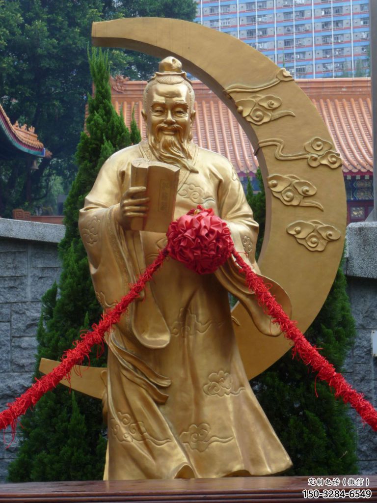 景觀月老雕塑 彩繪古代雕塑 公園神話雕塑