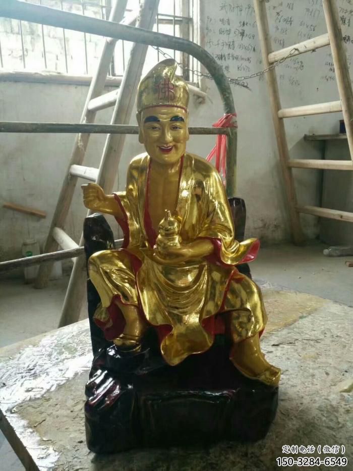 仿真濟公雕塑 寺廟佛像擺件 神話雕塑