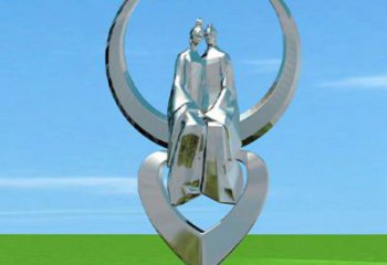 創意牛郎織女雕塑 鏡面神話雕塑 公園雕塑