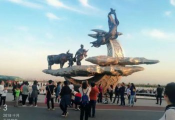 大型牛郎織女雕塑 鍛造神話雕塑 房地產雕塑