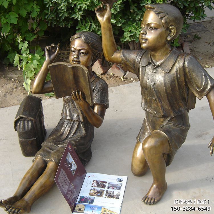 小孩子雕塑 景觀美陳兒童雕塑 噴漆童趣雕塑