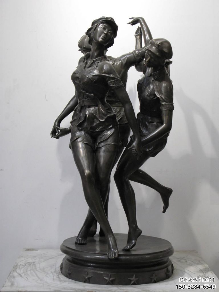 住宅小區跳舞雕塑 青銅景觀舞者雕塑 公園女孩雕塑