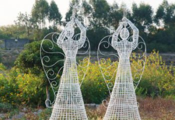 別墅區(qū)天使雕塑 大型別墅區(qū)擺件 鏤空卡通雕塑
