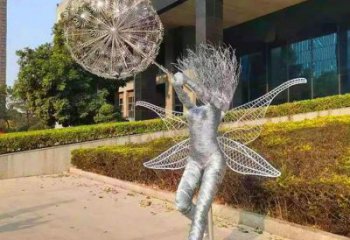 戶外天使雕塑 噴漆景觀小品 燈光卡通雕塑