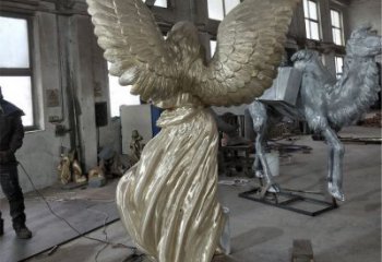 農村天使雕塑 抽象藝術擺件 烤漆卡通雕塑