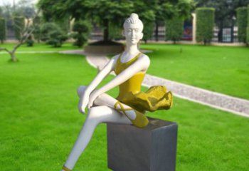 街道跳舞雕塑 現代景觀舞者雕塑 彩繪女孩雕塑