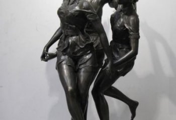 住宅小區跳舞雕塑 青銅景觀舞者雕塑 公園女孩雕塑