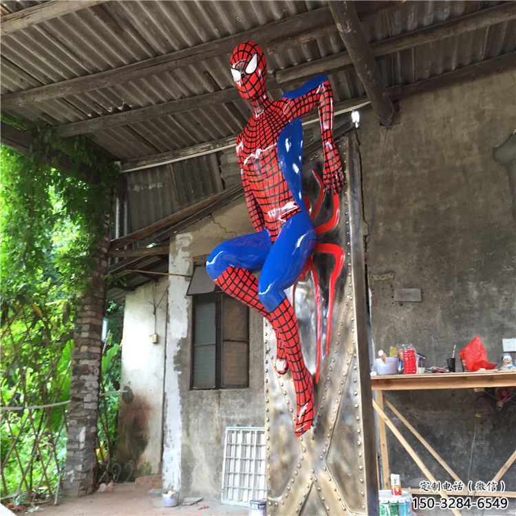 廣場(chǎng)蜘蛛俠雕塑 公園卡通雕塑 抽象擺件