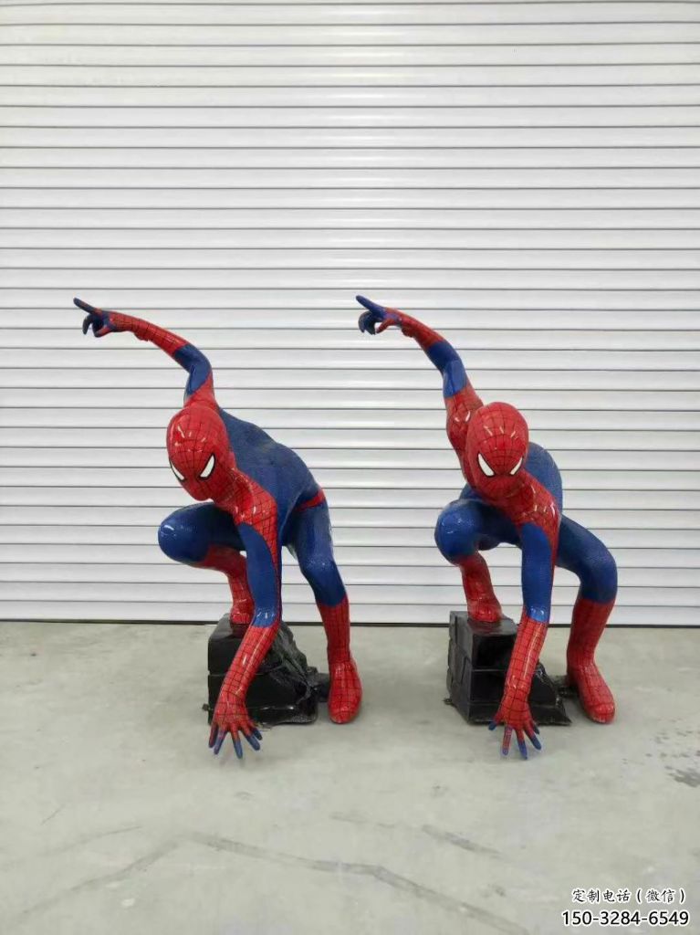 幾何蜘蛛俠雕塑 庭院卡通雕塑 彩繪擺件