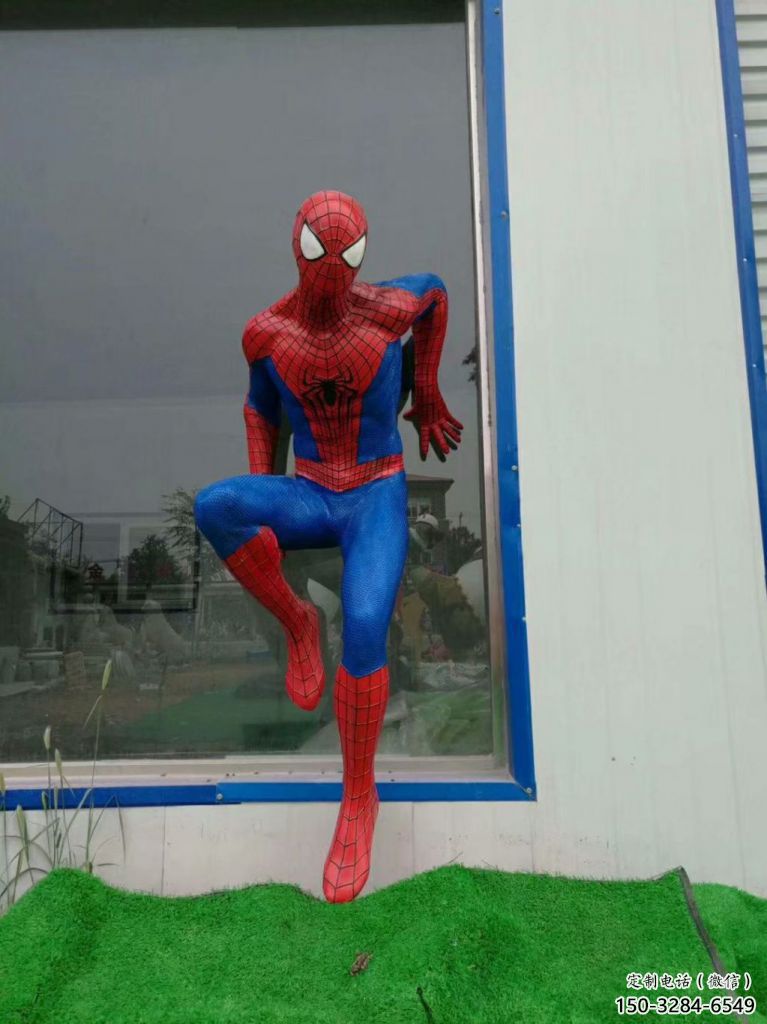 蜘蛛俠雕塑 廣場卡通雕塑 門口小品