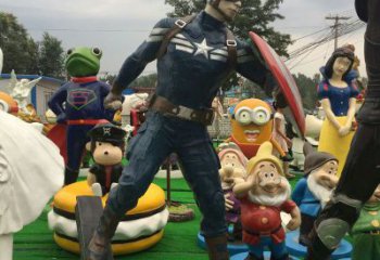 門口蜘蛛俠雕塑 售樓處卡通雕塑 彩繪小品