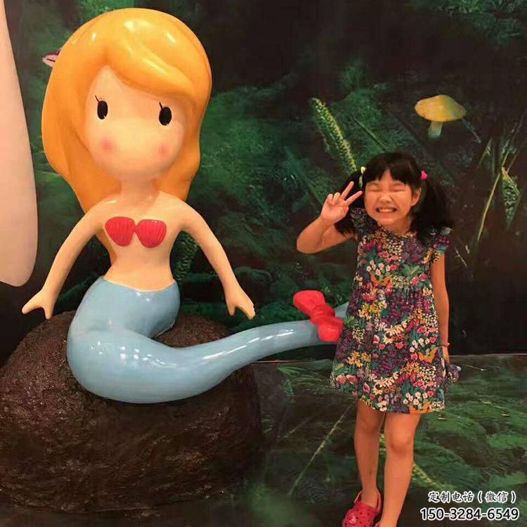 公園美人魚雕塑 戶外景觀雕塑 抽象動漫雕塑
