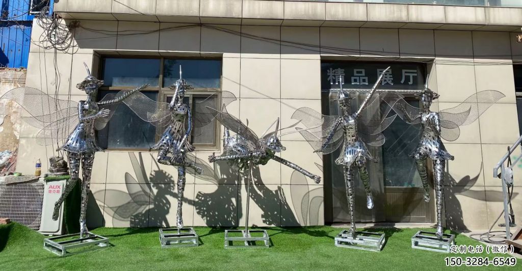 花仙子精靈雕塑，鏤空工藝制作，抽象卡通擺件