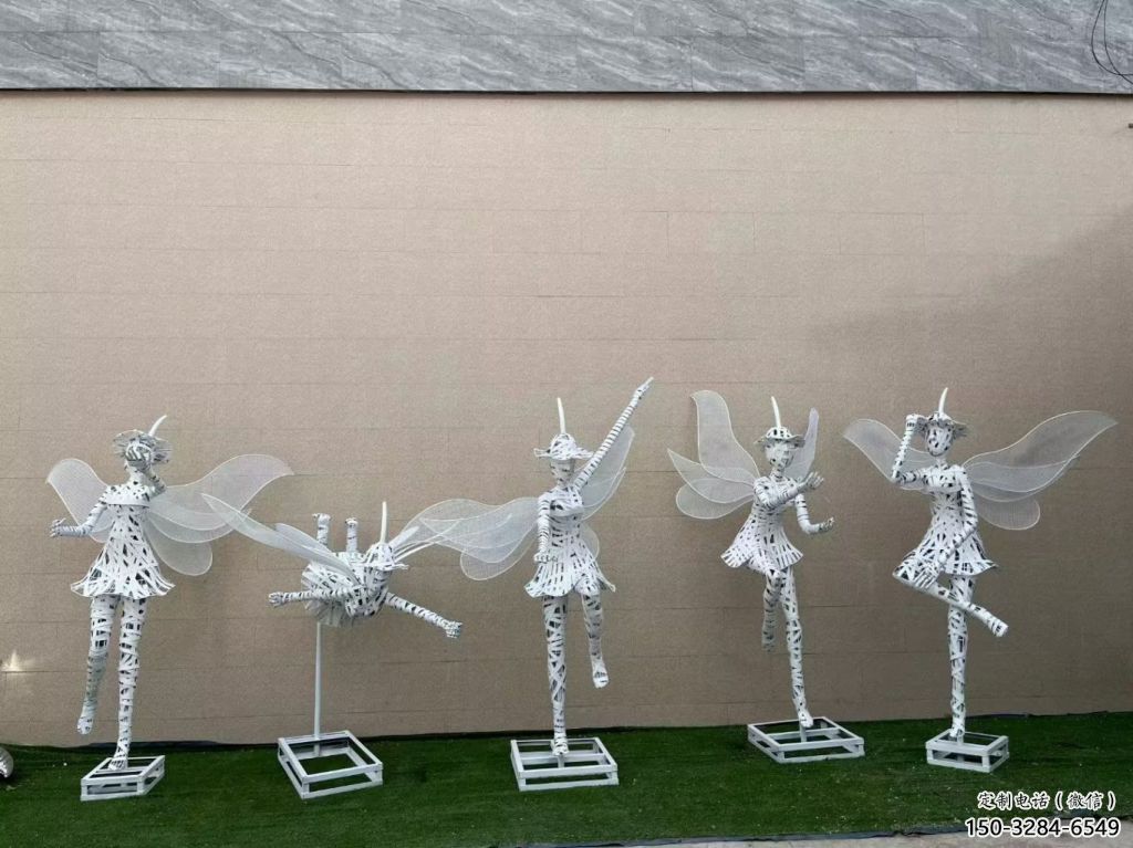 花仙子精靈雕塑，鏤空工藝制作，抽象卡通雕塑 (7)