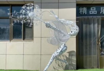 花仙子精靈雕塑，鏤空工藝制作，抽象卡通雕塑 (1)