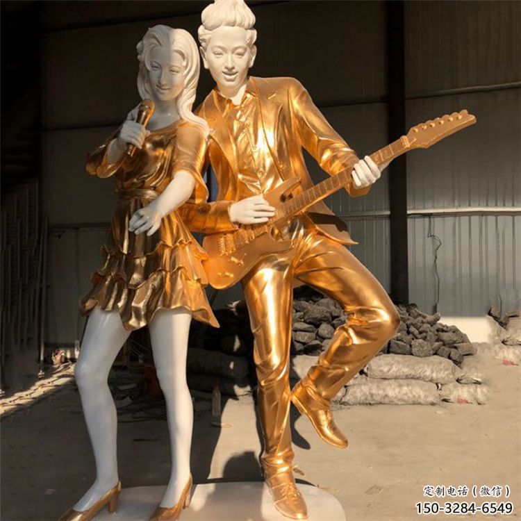 吹拉彈唱雕塑 烤漆大型音樂(lè)雕塑 歐式音樂(lè)人雕塑